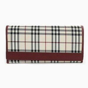 BURBERRY Check Bifold Wallet Bordeaux
